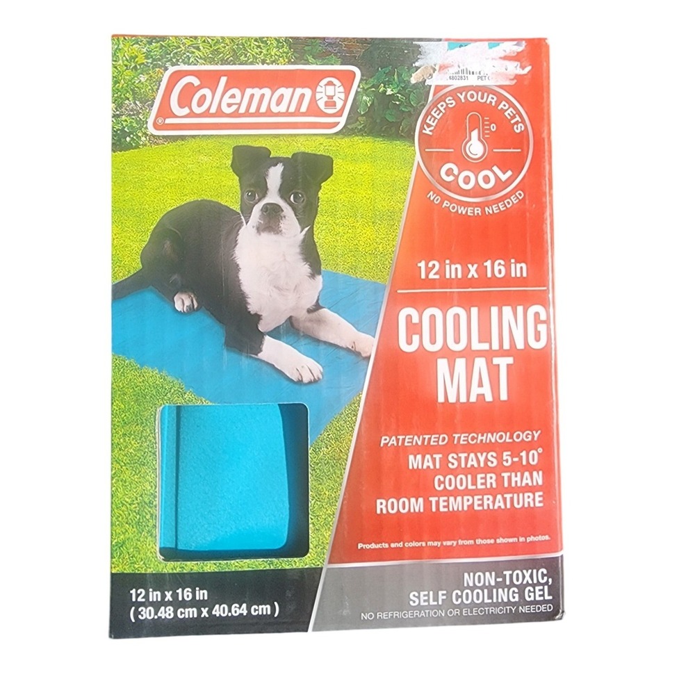 Coleman Pet Cooling Mat 12x16 Blue Non-Toxic Self Cooling Gel Pad CL-04898